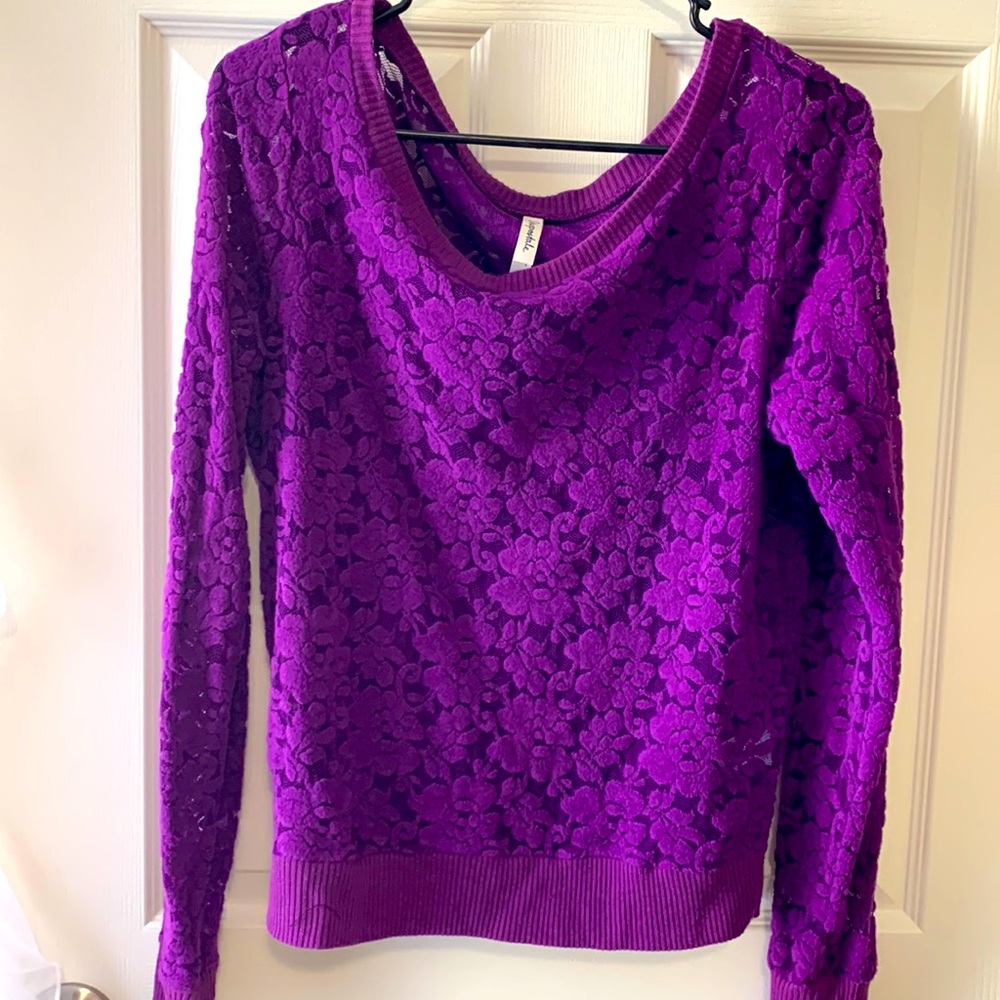 LOT OF 2!!! Purple&black sheer sweaters